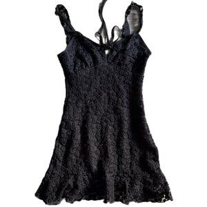 black floral grunge mini dress